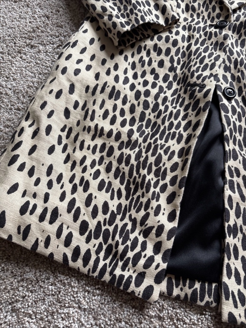 Emerson Fry Cream and Black Spotted Trench Coat - Picture 2 of 8